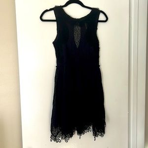 Free people black lace mini